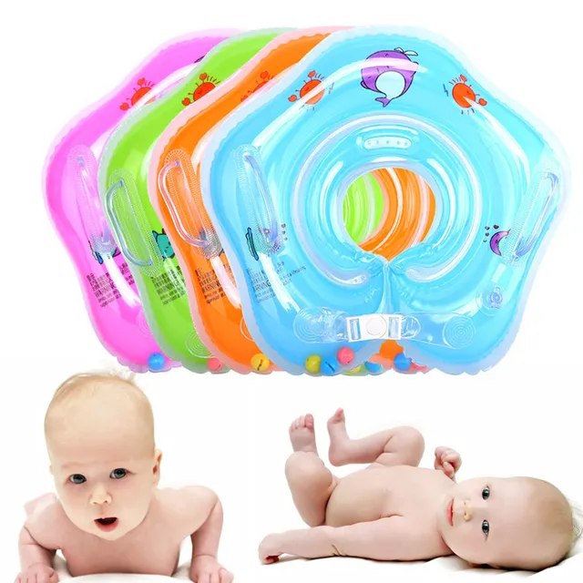 Baby Swimming Rings Double-decked Safety Floating PVC Inflatable Pool Float with Handle M09 1