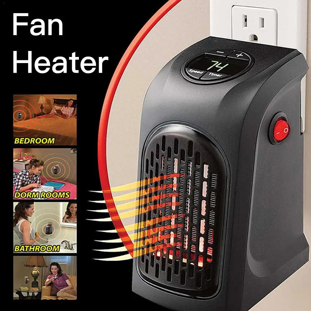 

220V Electric Wall Heater Mini Fan Plug-in Portable Warmer For Indoor Heating Camping Adjustable Stove Radiator Warmer Machine