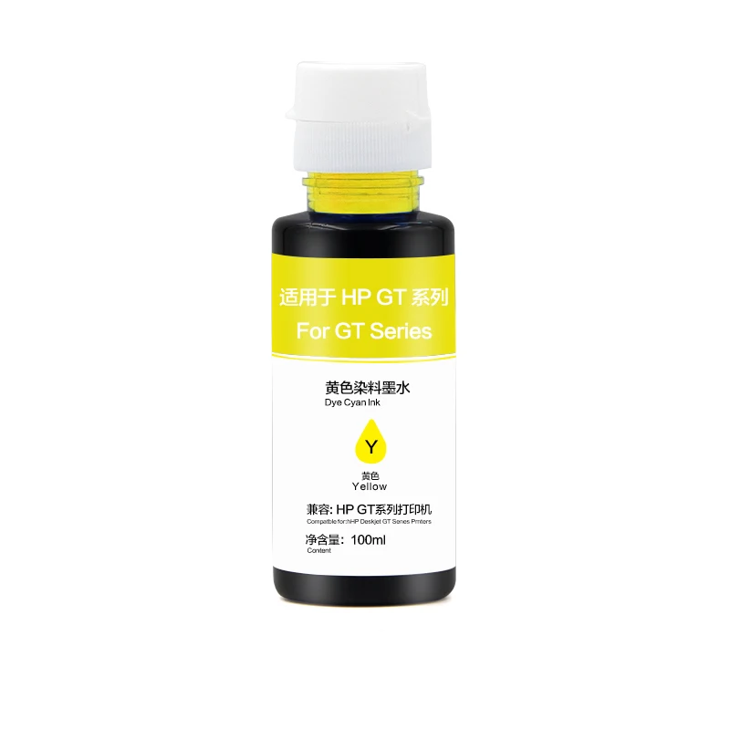 100ml/Bottle New Improved Refill Dye Ink For HP GT Series 51 52 GT51 GT52 GT5810 GT5820 Printer Dye Ink For HP