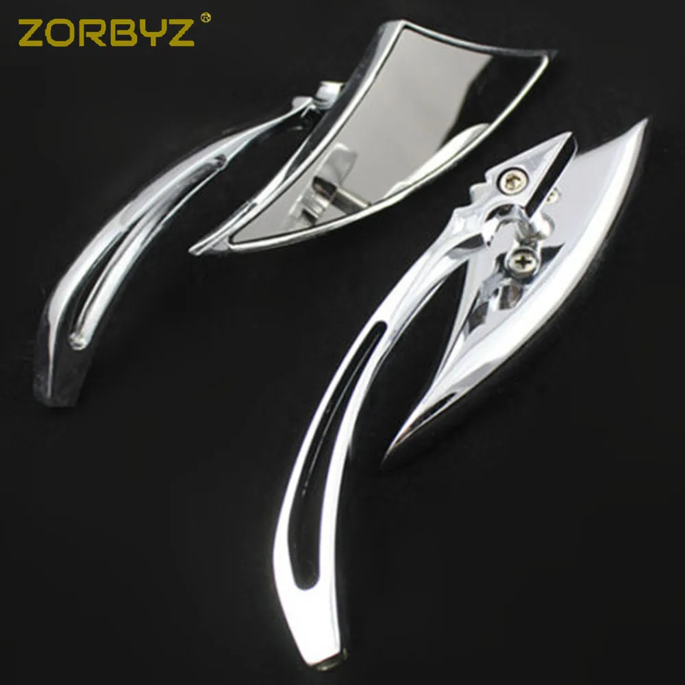 ZORBYZ мотоцикл хром треугольное зеркало на заказ заднего вида боковые зеркала подходят для Honda Yamaha Suzuki Kawasaki