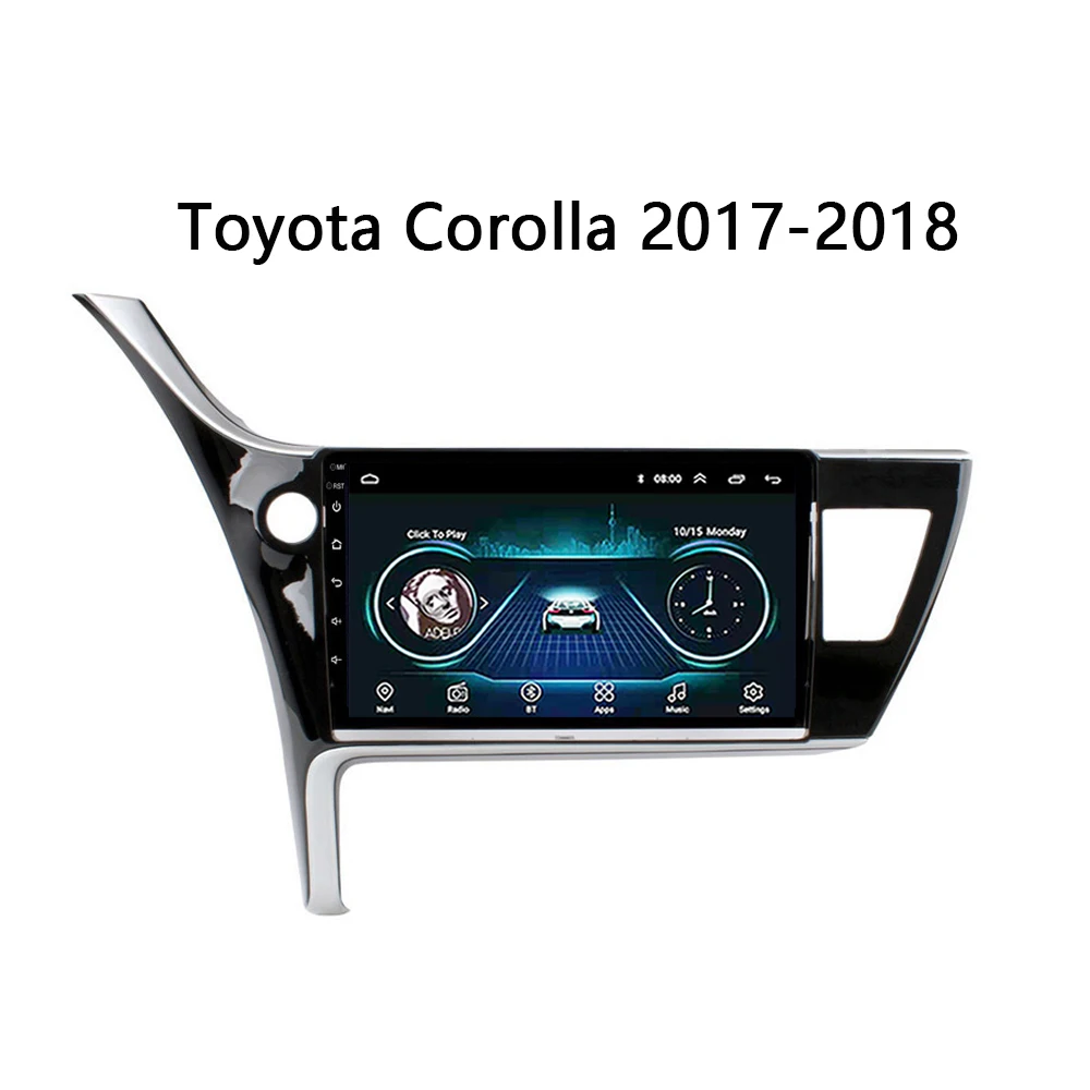

Car DVD PLAYER for Toyota Corolla Altis 2017 2018 Stereo System gps navigation head unit SWC WIFI BT FM Android 8.1 10" no 2 din