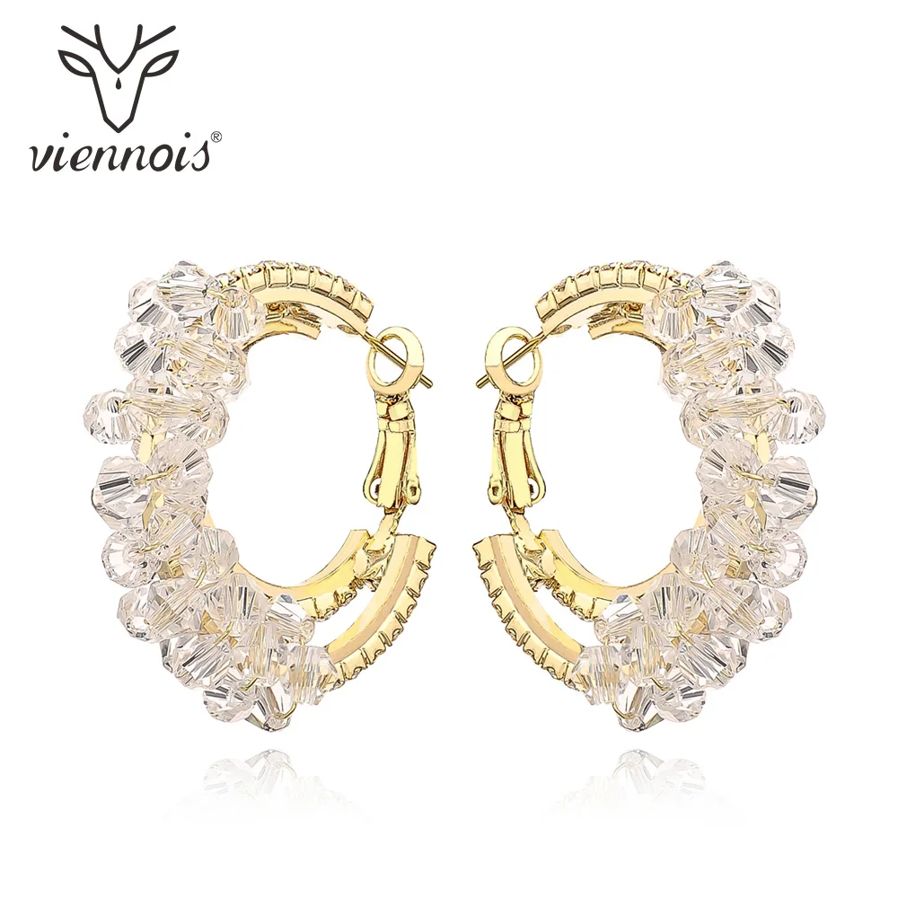 Viennois круглые серьги-кольца для женщин кофейного золотистого цвета скрученный серьги