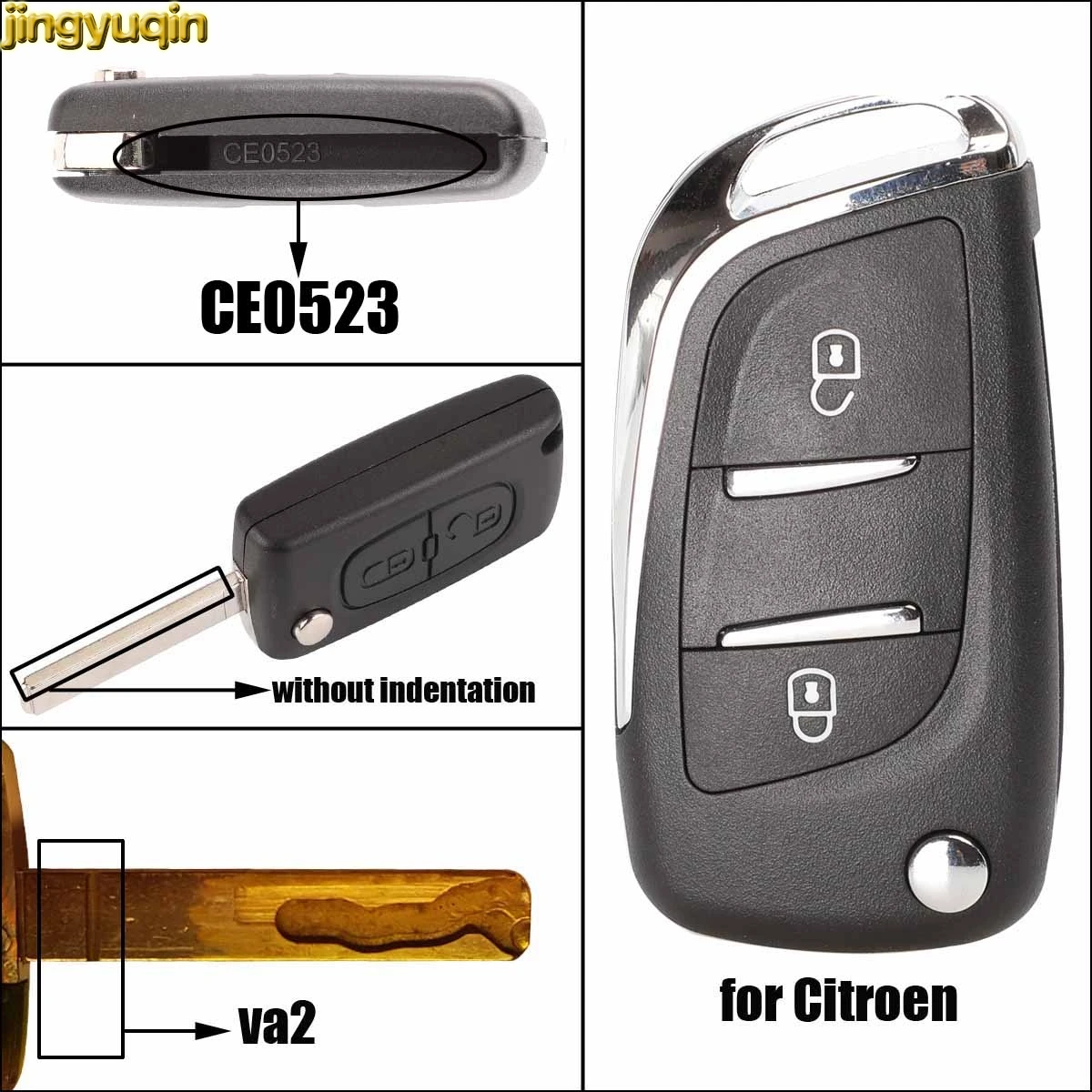 Jingyuqin флип дистанционного ключа автомобиля оболочки ремонт для Citroen Coupe VTR C2 C4 C5 C6 C8
