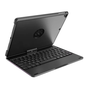 

F180 Wireless Bt Keyboard 360 Degree Rotating Portable Foldable Stand Protective Cover Holder Colorful Backlight Keypad For Ipad