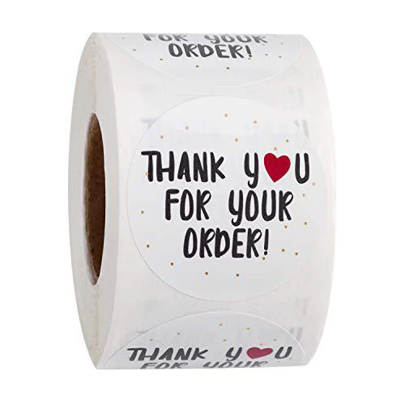 500pcs Round Labels Kraft Paper Thank You Sticker Dragees Candy Bag Flower Gift Box Cake Boxes and Wedding Stickers 2022New | Дом и сад