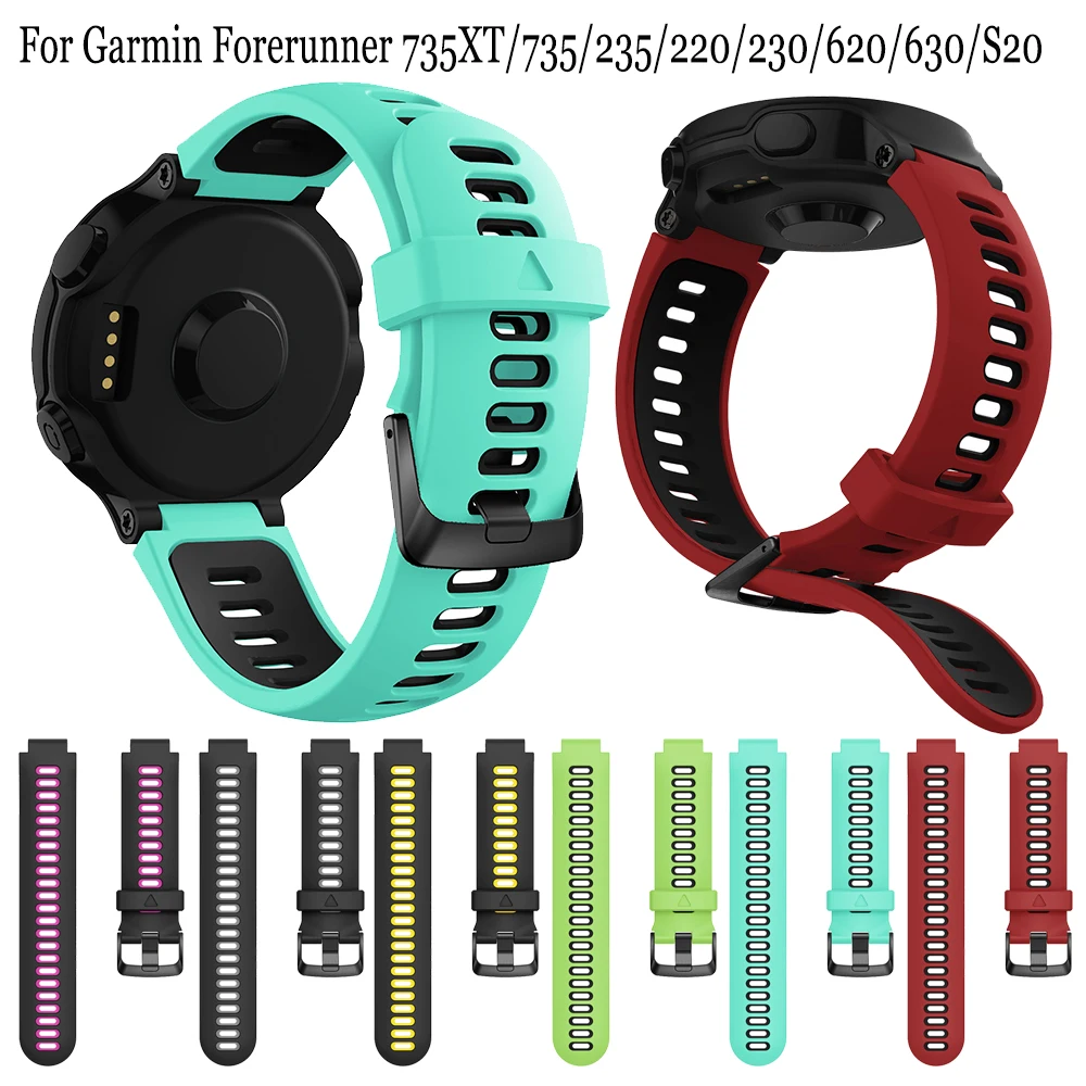 Pulsera de exterior para Garmin Forerunner 735XT, 735, 220, 230, 235, 620,  Approach S20, S6, S5, correa de silicona suave|Correas de reloj| -  AliExpress