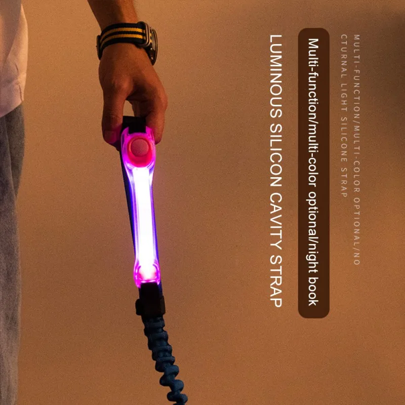 LED Dog Collar Colorful Luminous Straps Warning Light Suitable for Night Safety Running Traction Rope Collar for Dog Accessories