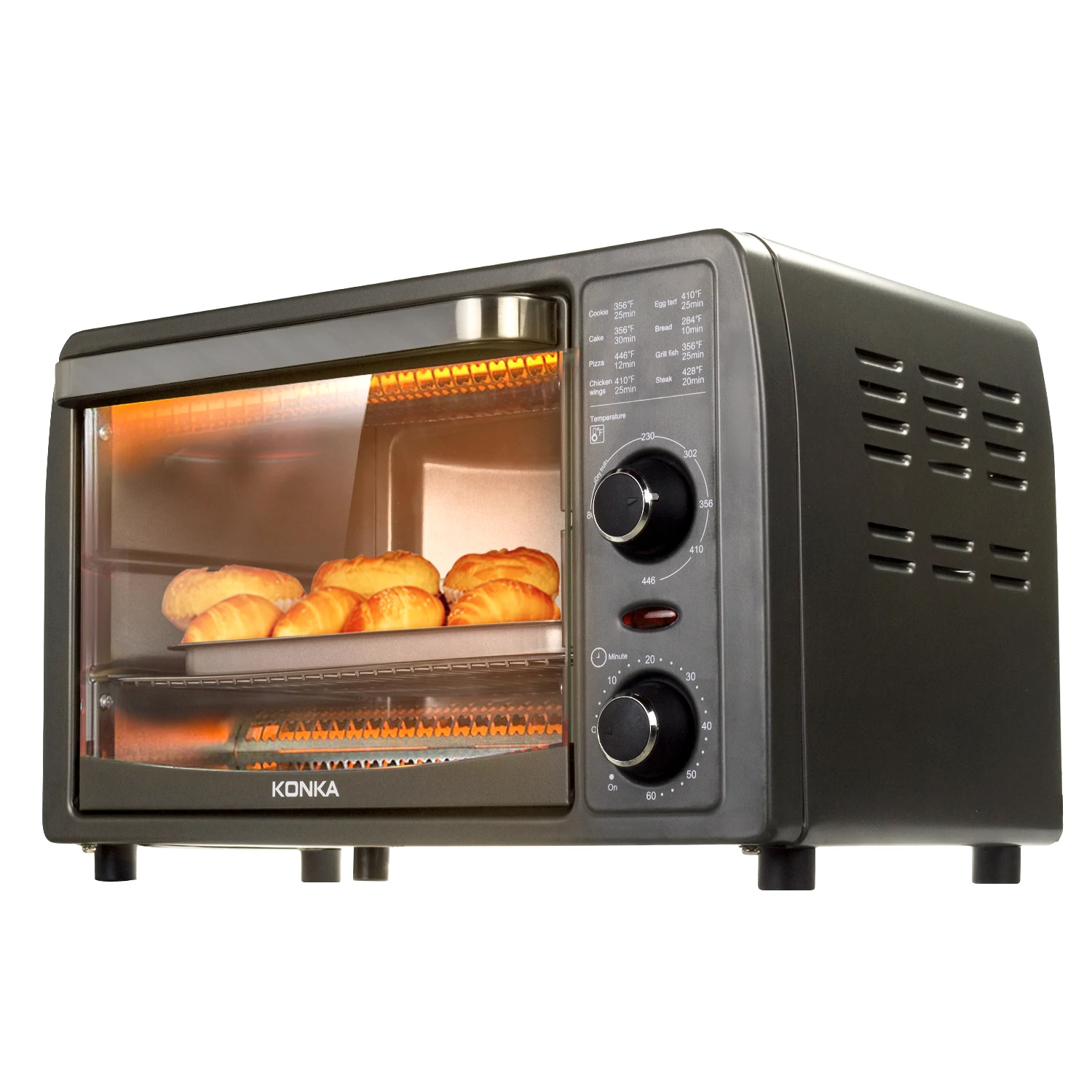 Konka 13l forno elétrico multifunções mini forno máquina de café da manhã frigideira casa pão pizza cozimento para cozinha forno