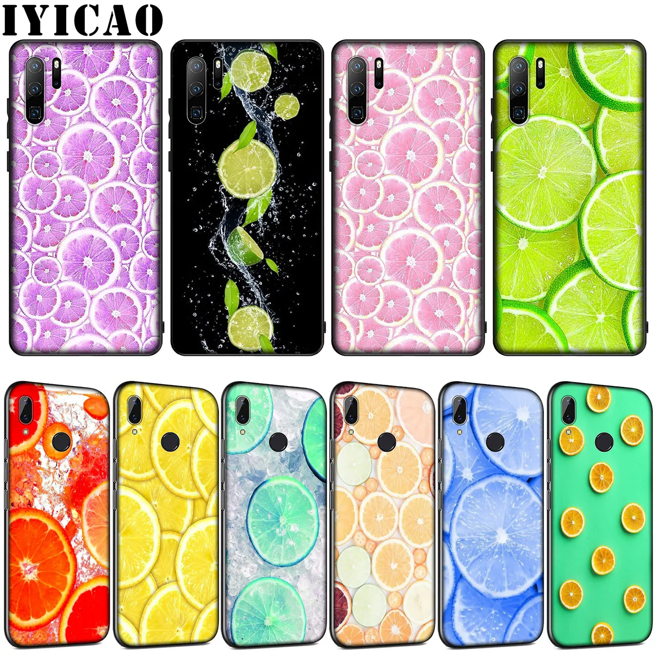 IYICAO orange summer grapefruit Soft Silicone Case for Huawei P30 P20 Pro P10 P9 Lite Mini 2017 2016 P Smart Z Plus 2019 | Мобильные