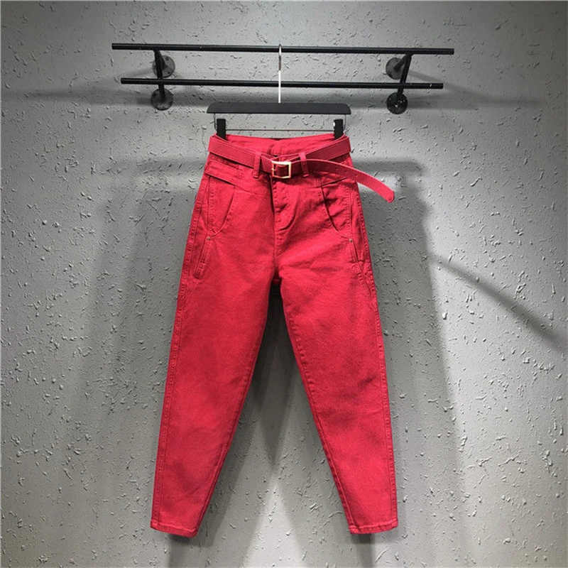 2020 Spring Summer New Fashion Women Loose Casual High Waist White Jeans Femme Cotton Denim Ankle-length Harem Pants S984 2020 Spring Summer New Fashion Women Loose Casual High Waist White Jeans Femme Cotton Denim Ankle-length Harem Pants S984