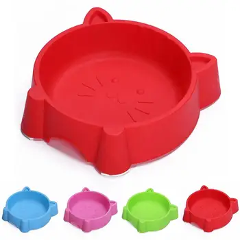 

1PCS Non-slip Pet Bowl Feeders Creative Portable Plastic Cute Cat Face Multipurpose Cat Bowl Dog Bowl Water Bowls Pet Supplies