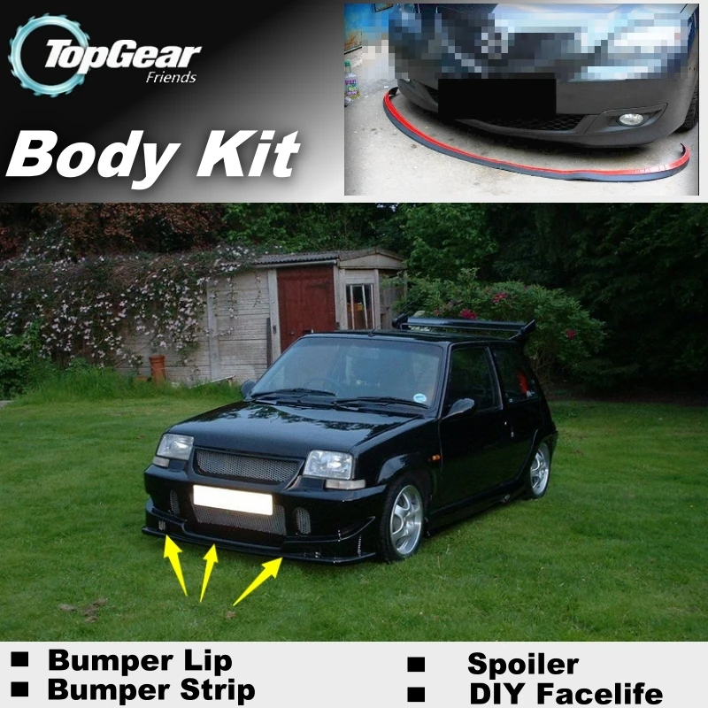 Lábios para Renault Saia para Topgear Pára-choques Lábio Defletor Supercing Frente Spoiler Fãs Ver Carro Tuning – Corpo Kit Tira 5 r5