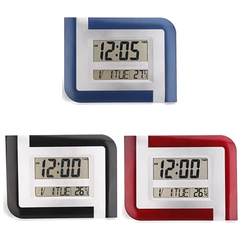 

Large Number Display LED Electronic Wall Clock Snooze Table Clock Mute Bracket Clock LCD with Calendar Temperature