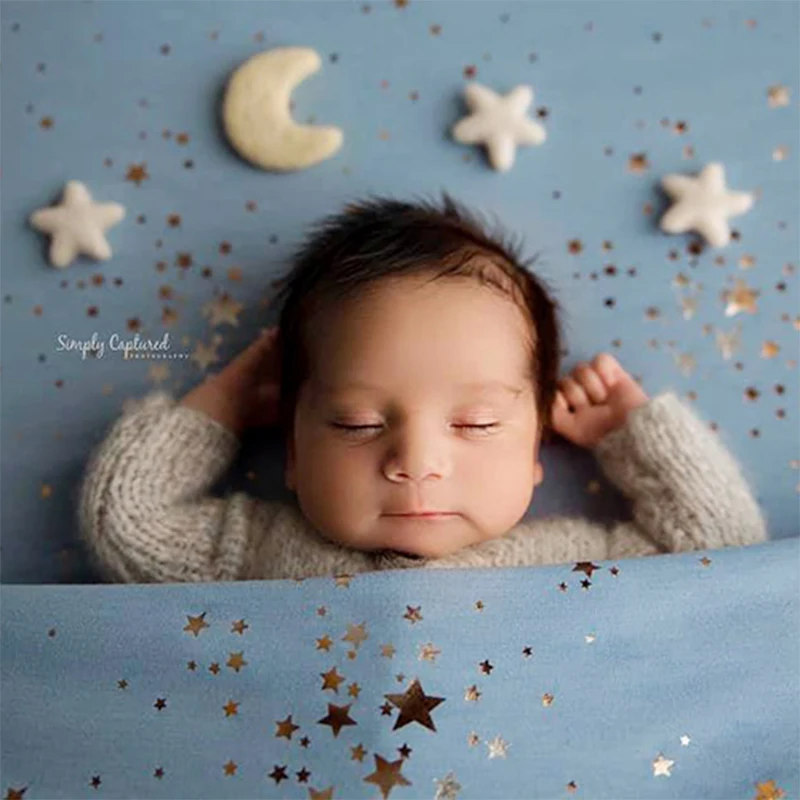 New Newborn Photography Props Wool Little Star Moon Shape Baby Studio Decoration Creat Accessories