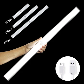 

24/40/60 LED USB Rechargeable Under Cabinet Light Wireless Motion Sensor Closet Light Magnetic Strip Kitchen Night Lamp For Room