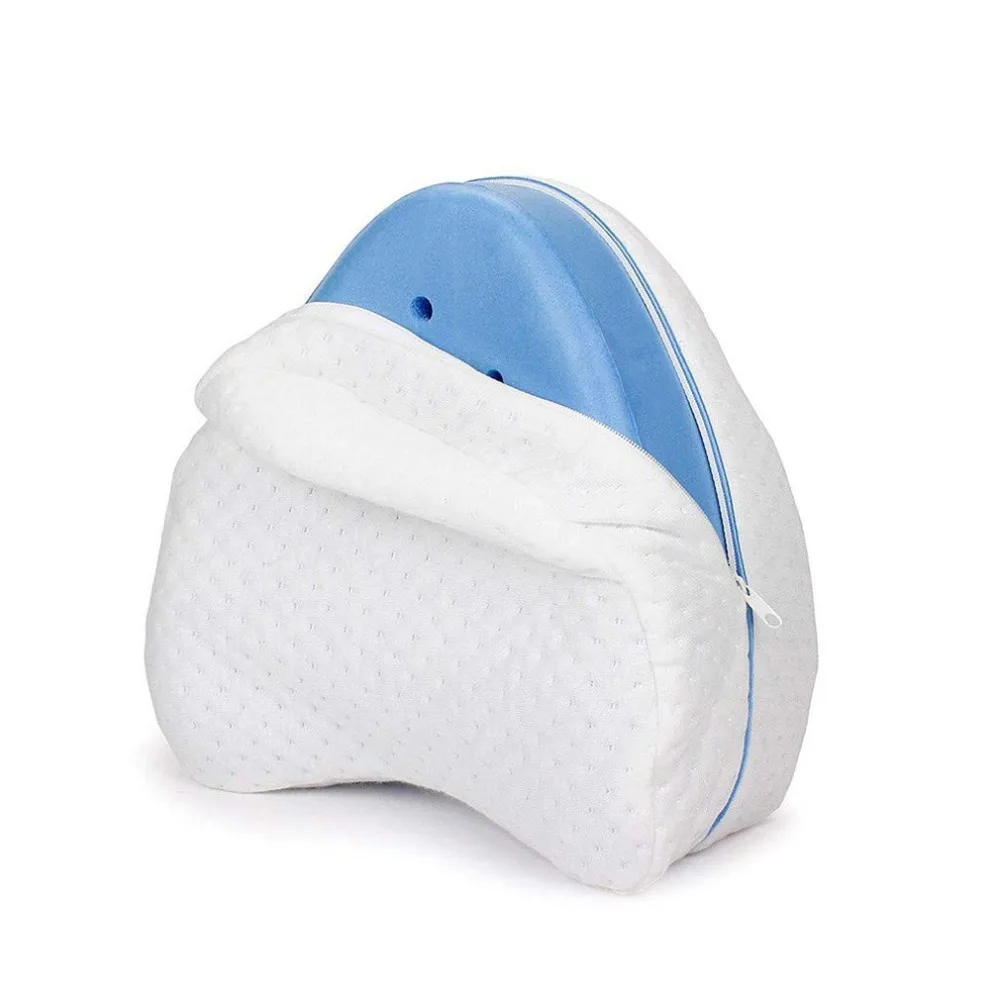 Ортопедическая подушка для ног из пены с эффектом памяти, Ортопедическая подушка для сна, Ортопедическая подушка для ног в суставах спины и бедер, подушка для ног, домашний текстиль - Color: Blue