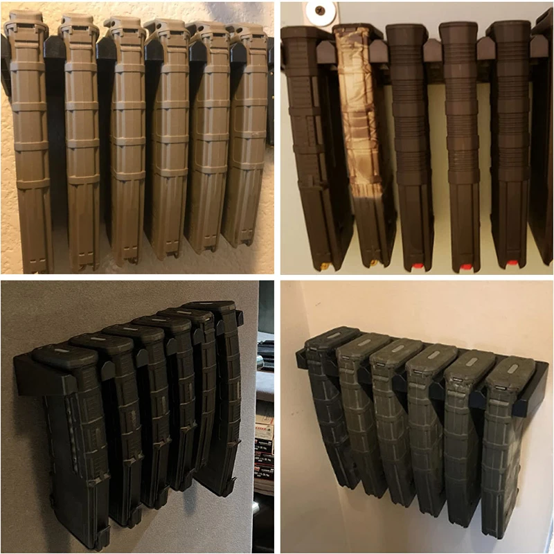 

Solid 6x Standard Pmag Wall Mount, Mag Holder, Home Magazine Storage Rack