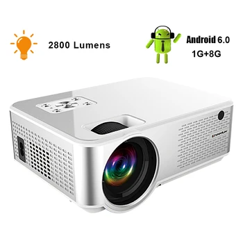 

Mini Projector Full Hd Led projector Android 6.0 Smartphone With Projector Portable Beamer For Home theater PR49001