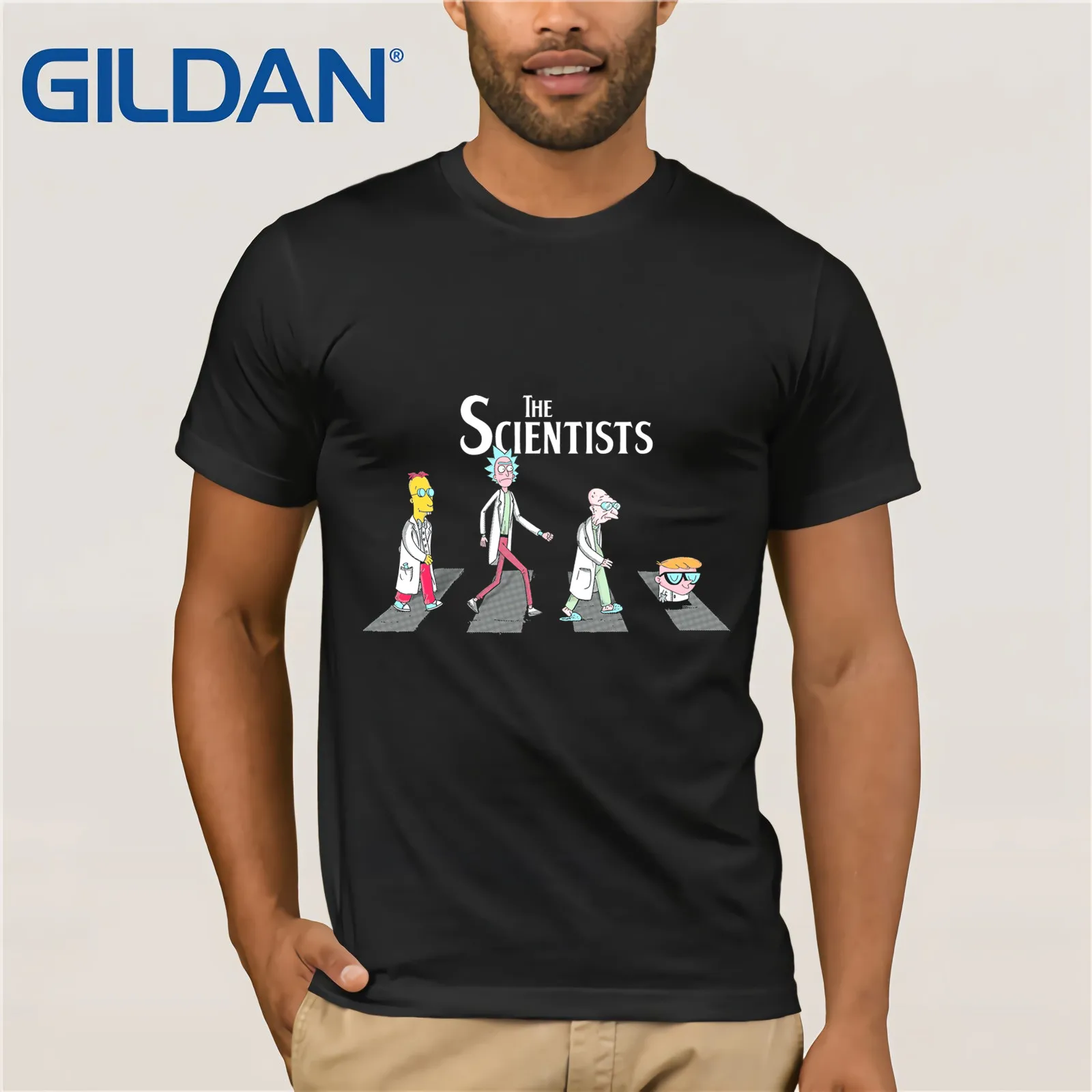 

Gildan Brand The Scientist On Abbey Road Rick And Morty Dexter's Laboratory T-Shirt