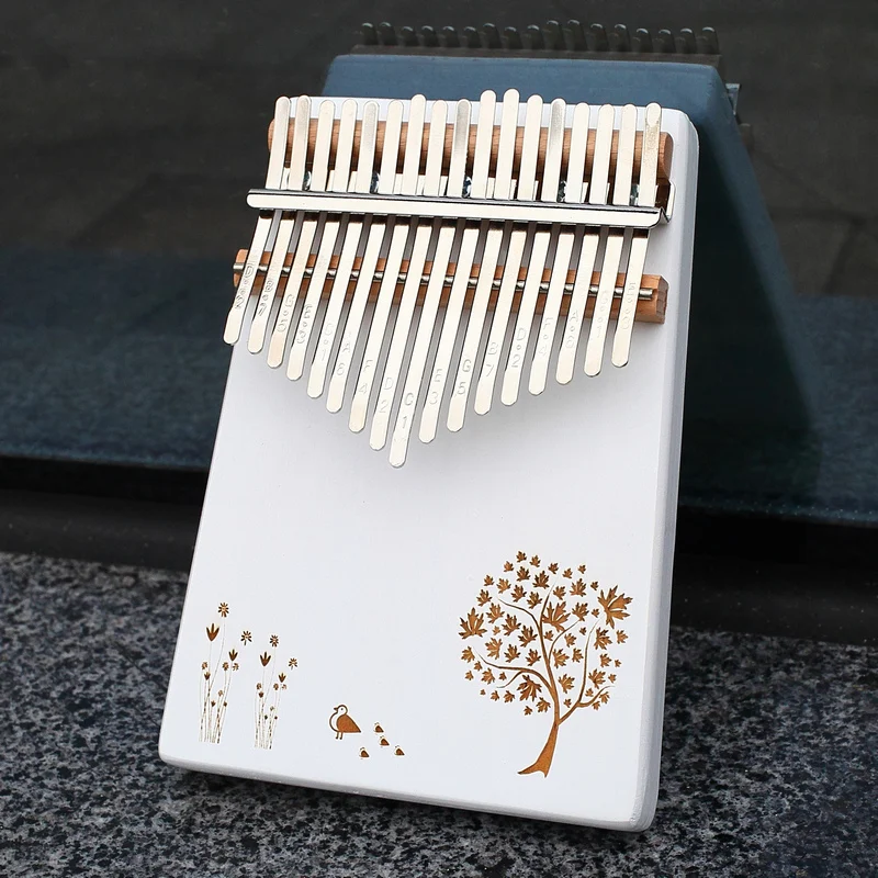 KERUS 17 teclas Kalimba pulgar Piano hecho por whit sola placa de madera de alta calidad cuerpo de caoba instrumento musical