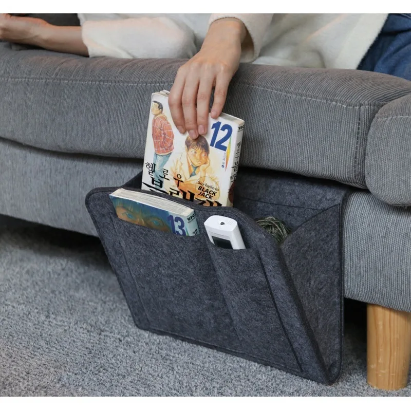 Bedside Storage Organizer Bag Bed Desk Sofa Bag Book Tablet Remote Control Hanging Caddy Storage Organizer Bed Filt Holder Case