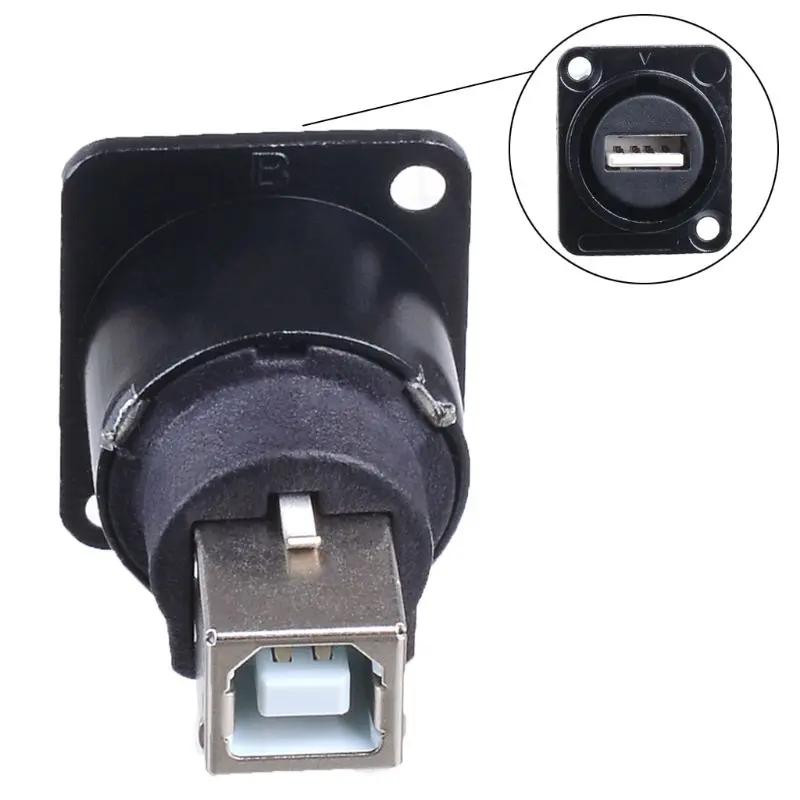 

Metal USB B Type Female Socket to USB A Type Female Socket Panel Mount Adapte