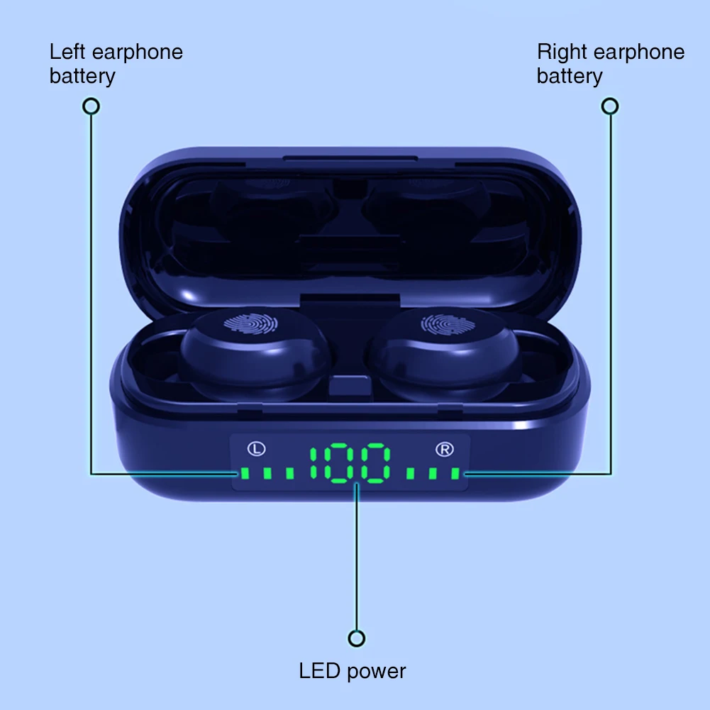 LED Display In Ear Bluetooth 5 0 Calling Outdoor Sports Waterproof With Charging Case Wireless Earbuds Music HIFI Touch Control