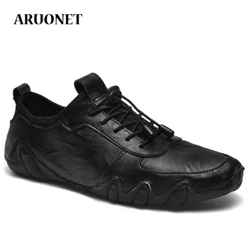 

ARUONET Designer Fashion Height Increasing Male Shoes Genuine Leather Men Shoes Cool Street Mens Trainers Drop Shipping