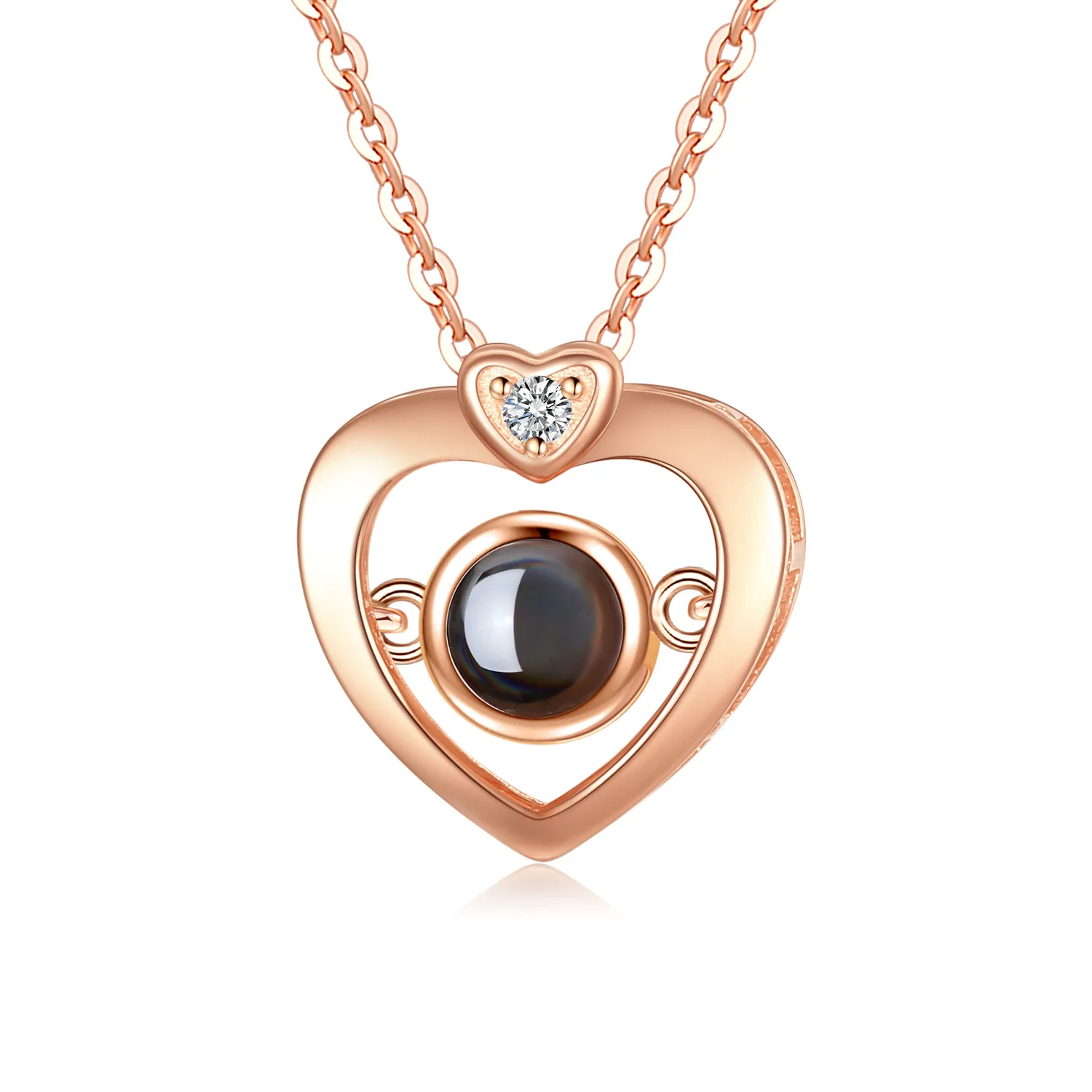 Женское Ожерелье из стерлингового серебра 925 пробы с цирконом в форме сердца, проекция на 100 языках, я люблю тебя, подарки на день рождения, подарок на день Святого Валентина