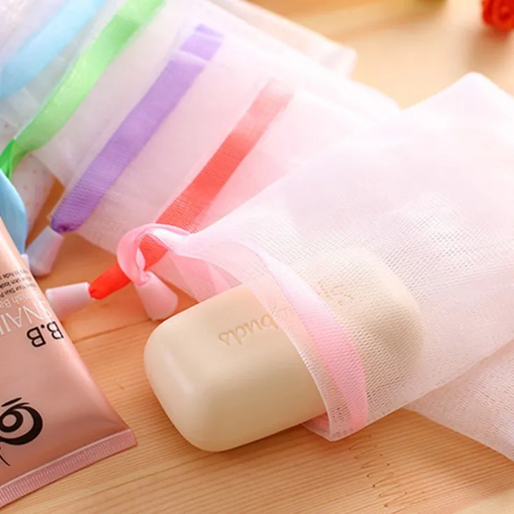 

Handmade Soap qi pao wang Drawstring Top Soap Soap Net Pocket Face Wash Foam Foaming Sponge Facial Part Cleansing Bath Soap Bag