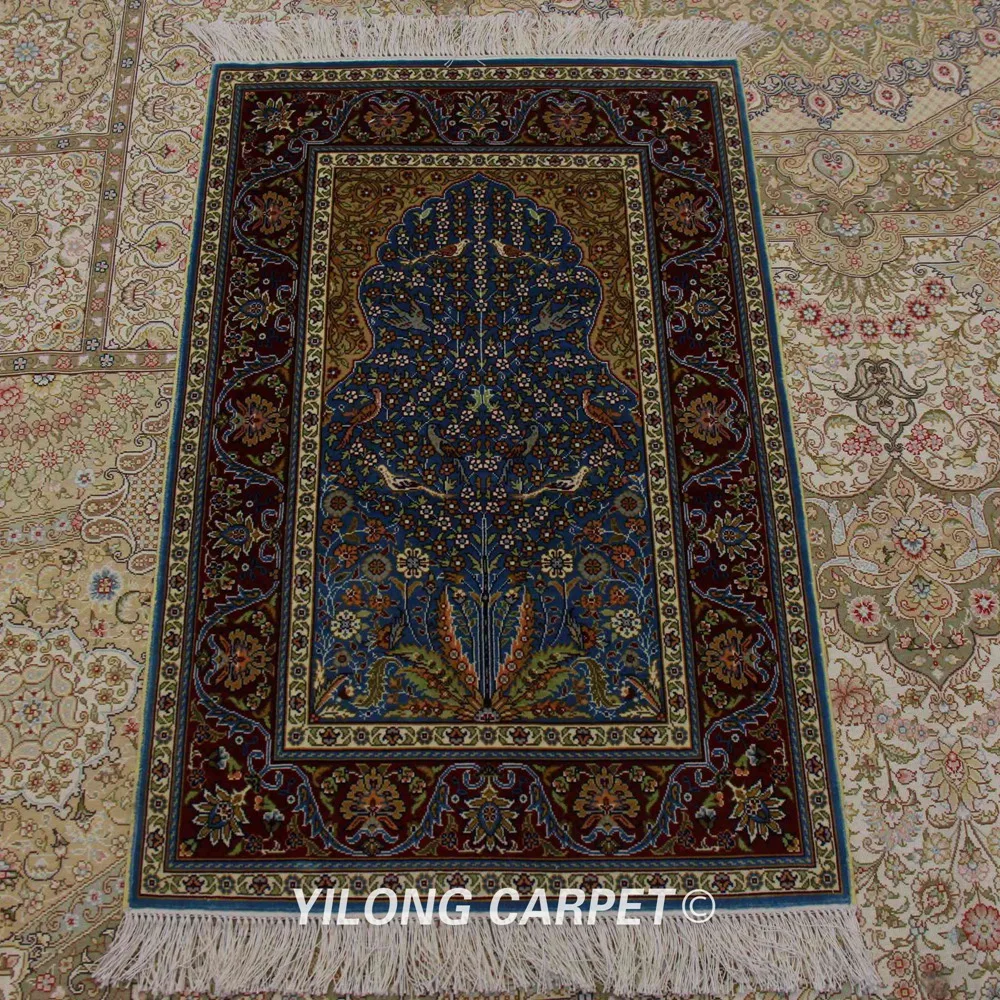 Yilong 2'x3 турецкий ковер шелк молитва красный ручной работы, изысканные персидские ковры (0472)
