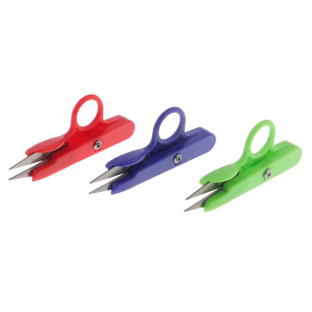 3Pcs/set Sewing Snips With Finger Ring Plastic Handle Thread Cutter Nipper