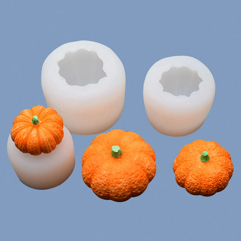 710-933fb0.jpg Pumpkin Candle Mold 3D Mousse Chocolate Fondant Mould Halloween DIY Cake Ice Baking Supplies Bakeware