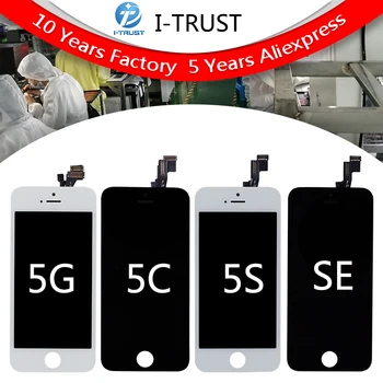 

A+++ Quality 20PCS/LOT LCD Display For iPhone 5 5G 5S 5C SE Free DHL Ship with touch screen Full set Assembly White and black