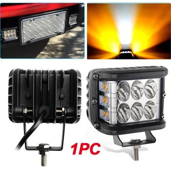 

New Arrival High Quality 4" LED Work Light Bar Cube Side Shooter Pod White & Amber Strobe Lamp SUV Truck