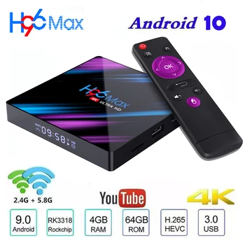 

Smart TV BOX H96max Android 9.0 Google Assistant 4K Dual Wifi BT Netflix Media player Play Store Free App Fast Set top BOX