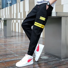 Спортивный Карман Облегающие штаны прилив повседневные штаны для мужчин однотонные дикий штаны-шаровары Большие размеры модные ботинки по щиколотку Штаны