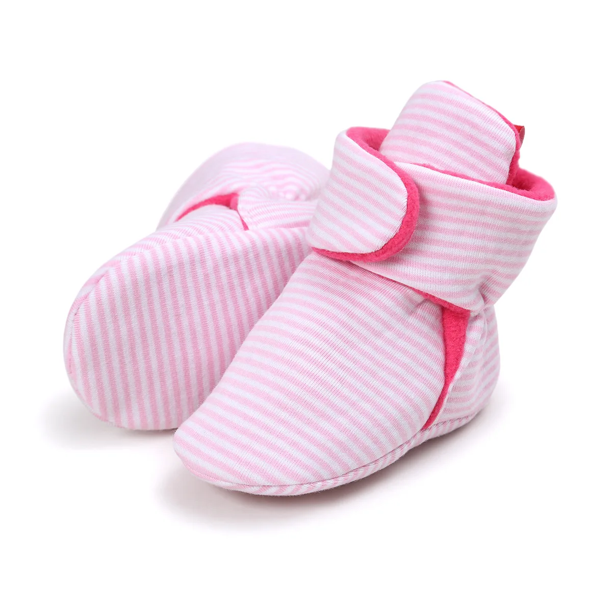 Ботинки для маленьких мальчиков и девочек; хлопковый для новорожденных; мягкие Нескользящие теплые флисовые пинетки теплые носки для зимы; тапочки; обувь для малышей
