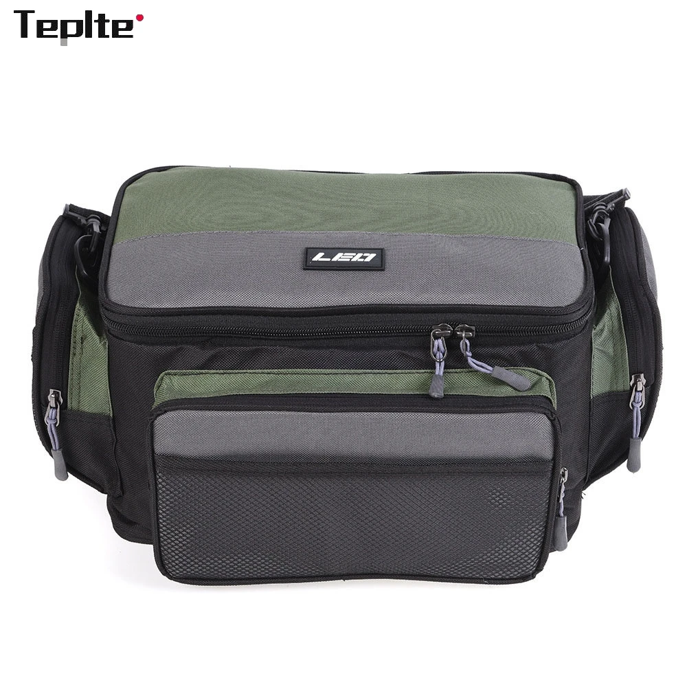 

Contrast Color Multifunctional Fishing Bag Outdoor Shoulder Fishing Wheel Accessory Kit Lure Gear Storage Case Crossbody bags
