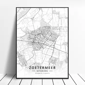 

Zoetermeer Tollebeek Venlo Enschede Nijmegen Tilburg Deventer Netherlands Map Poster