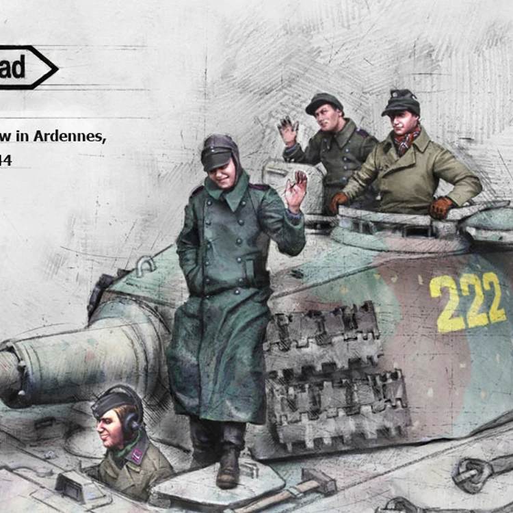 Набор солдат танка тигра короля 1/35 4 человека модель солдата из смолы GK военные