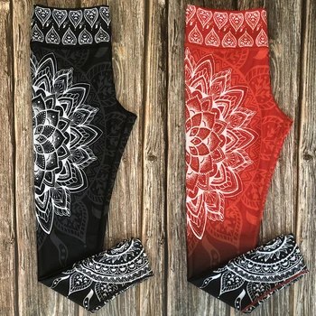 LI-FI High Waist Print Yoga Pants Fitness Yoga Leggings Workout Running Leggings Gym Yoga Pants Elastic Slim Sports Leggings 3