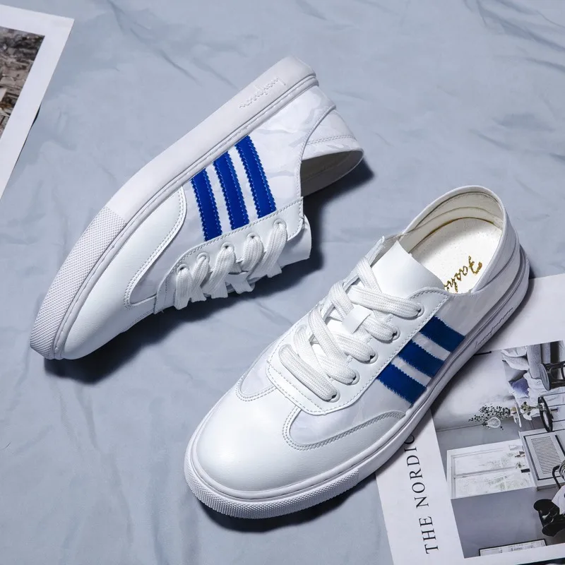 

New Style Men Flat Casual Board Shoes Temperment Street Snap Spring Versatile Korean-style Fashion Youth Students White Shoes