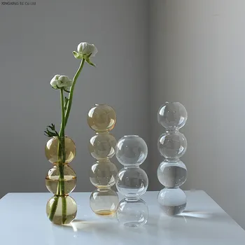 

Creative Transparent Glass Vase Flower Arrangement Hydroponic Mini Vase Countertop Vase Modern Home Decoration Accessories