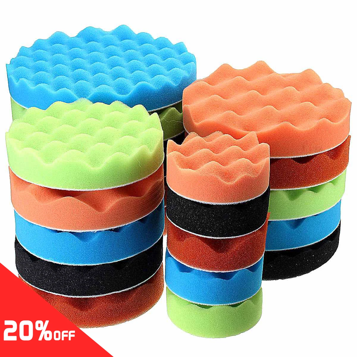 For Car Polisher Compound Polishing 7x 3''5''6''7''Buffing Sponge Polishing Pad Hand Tool Kit Diamond Polishing Pads