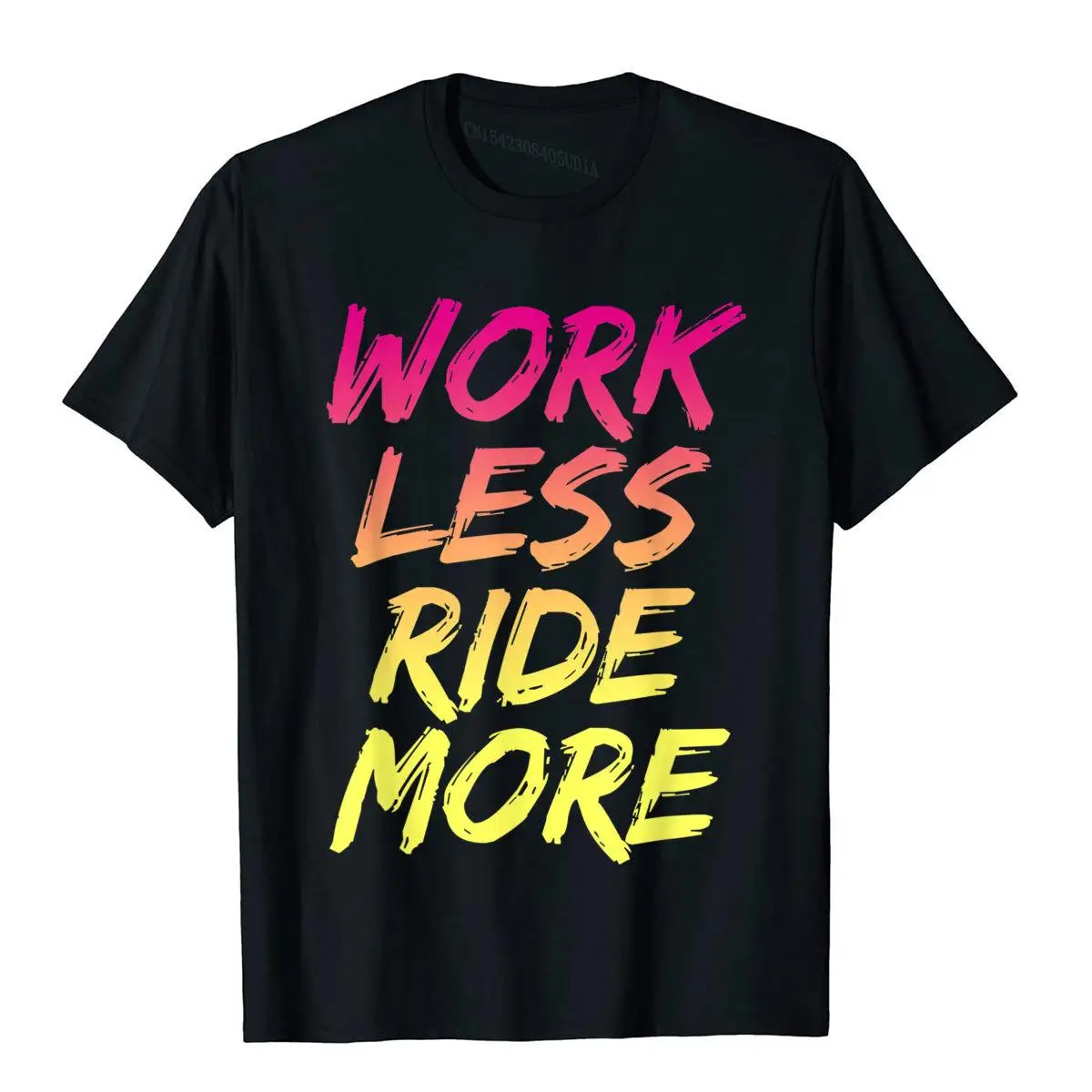 Work Less Ride More T-Shirt Funny Mountain Street Bicycle__B12099black