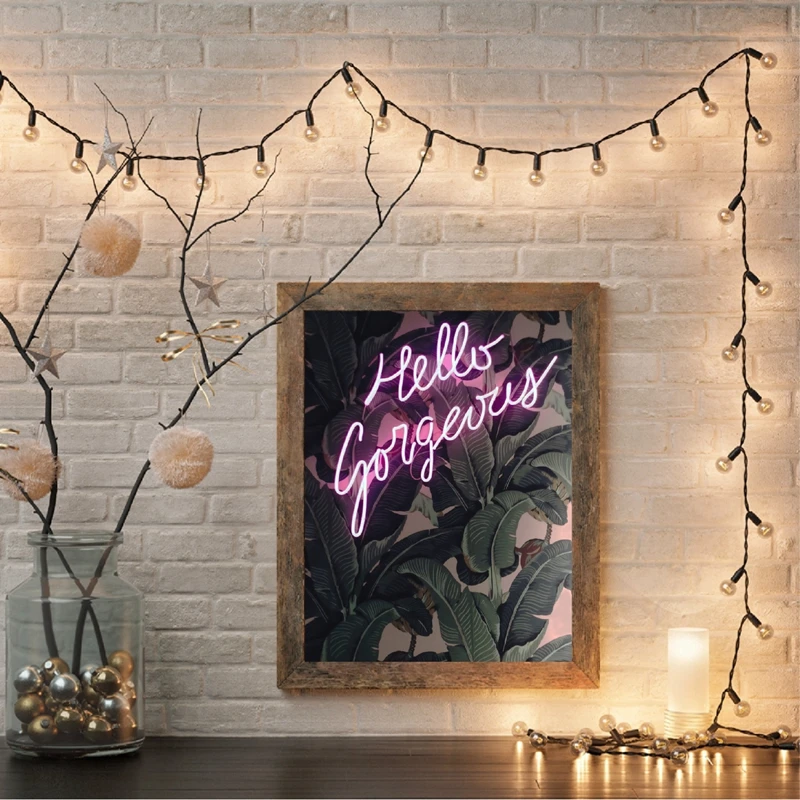 Hello-Gorgeous-Neon-Sign-with-Banana-Leaves-Print-Neon-Wall-Art-Picture-Canvas-Painting-Botanical-Picture (2)