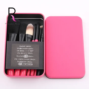 

Mini 7pcs High Quality Pink Beauty Beginner Makeup Brush Set Assembling Cosmetic Box Pędzeldomakijażu