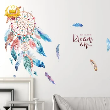 

Hot 1Pc 3D Creative Living Room Decoration Wallpaper Dream Catcher Wall Sticker Room Bedroom Wall Sticker
