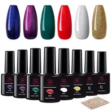 Makartt УФ гель лак для ногтей светодиодный Гель-лак набор 10 мл 6 цветов красный белый фиолетовый зеленый 3D Рождественские наклейки для ногтей Гель-лак для ногтей